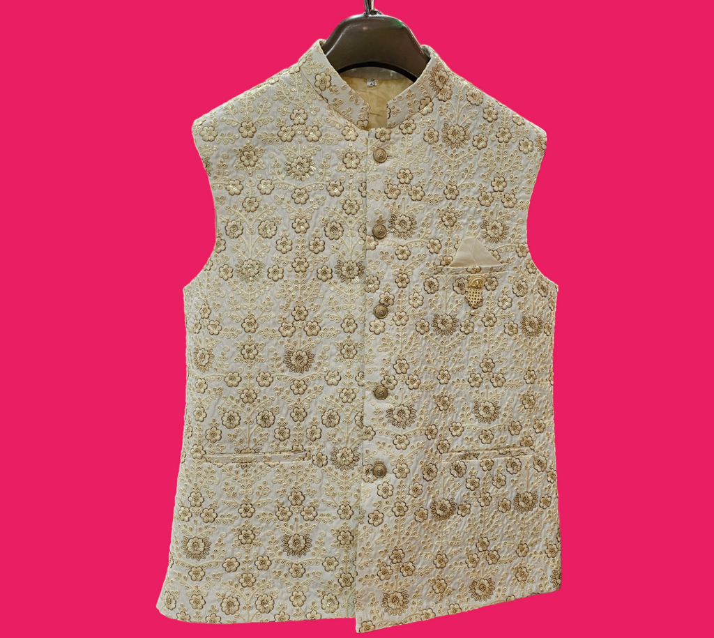 UBMJ003 Ivory Jacket Kurta with with Embroidery